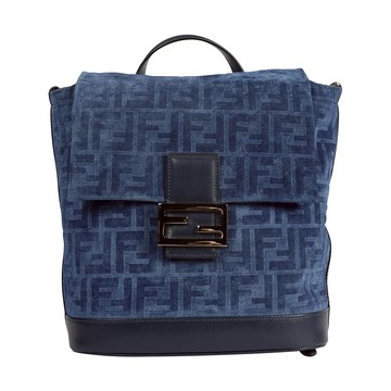 Denim Flocked FF Backpack