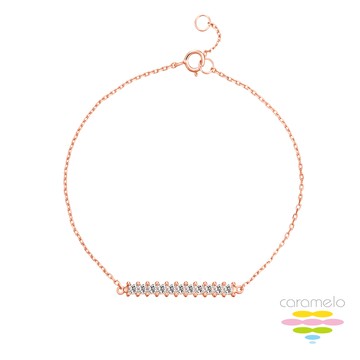 彩糖鑽工坊 鋯石手鍊 玫瑰金純銀手鍊 桃樂絲系列銀飾