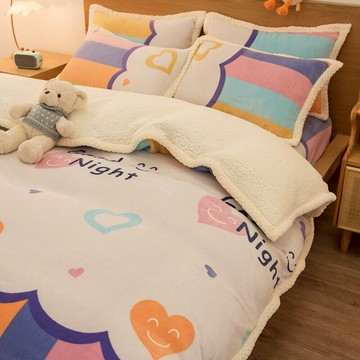 冬季加厚雙面絨牛奶絨四件套珊瑚絨冬季保暖法萊絨三件套床上用品