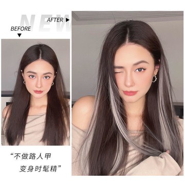 臺灣熱賣假髮片單夾式長直髮挑染 掛耳式墊發無痕隱形接發片仿真髮卡子發ICK