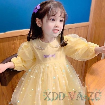 ワンピース キッズ 子供服 女の子 春夏 キッズワンピース 長袖 フリル 子供ドレス ジュニア 子ども お姫様 おしゃれ 可愛い カジュアル 新品 通販 Lineポイント最大get Lineショッピング