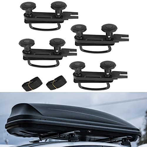 ルーフラックマウントブラケット、PCSステンレスカーバンルーフトップ荷箱Uボルトクランプ85 mm内径ロックナット8個付、ストラップ2本