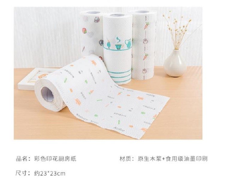 紙抹布ch136不挑款去汙環保紙抹布廚房用紙吸油紙吸水紙捲紙彩色印花廚房專用懶人廚房紙巾 松果購物 買不完的生活好物