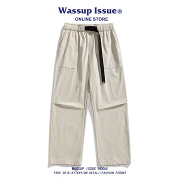 WASSUP ISSUE美式闊腿褲男款夏季薄款休閑百搭寬松長褲運動褲子男