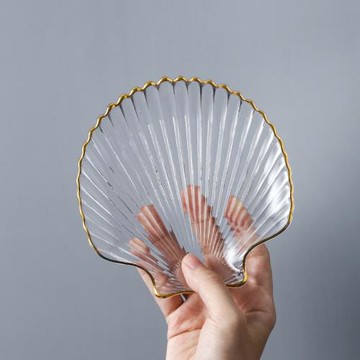 海洋ins北歐描金點心盤餐具玻璃