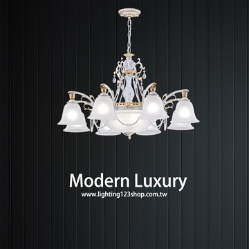 鋁合金烤漆玻璃造型吊燈 F57-19-30601