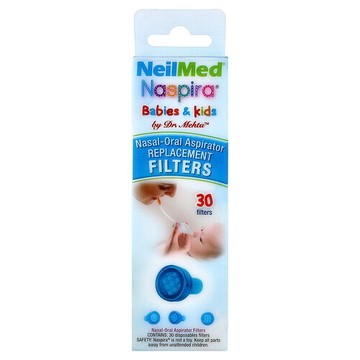 NeilMed, 嬰兒和兒童，Naspira® 鼻口抽吸器，更換用過濾器，30 個過濾器