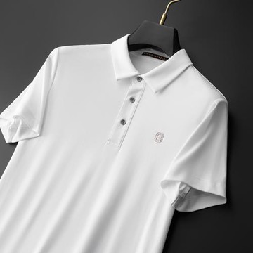 (免運)100%新疆長絨棉短袖夏季翻領高檔休閑t恤男士半袖寬松商務polo衫