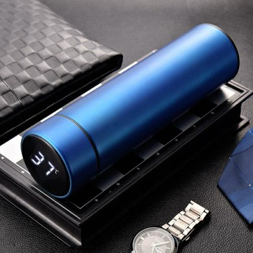 精選好品~馬卡龍智能測溫保溫杯女士男便攜學生可愛簡約不銹鋼水杯定制刻字    雙11全館免運