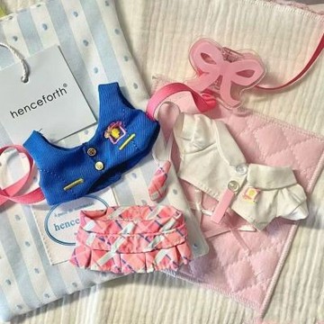 台灣出貨 10cm娃衣 徳蘭西辦公室芭比學院校服10cm棉花娃娃娃衣換裝娃衣