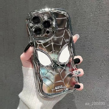 電鍍風潮酷蜘蛛俠手機殼 適用蘋果16/15/14Promax手機殻13/12/11電鍍x/xr鏡頭/全包殼/手機防摔殼