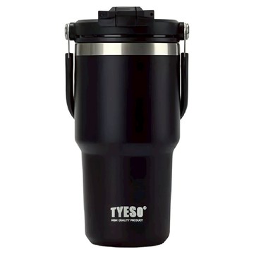 TYESO 泰碩 提手保溫杯 33#C款  瑪瑙黑  600ml  1個