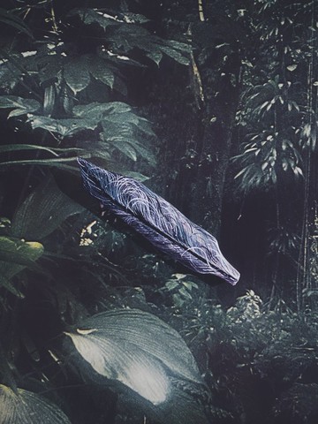 木刻手繪墜飾 - 羽毛