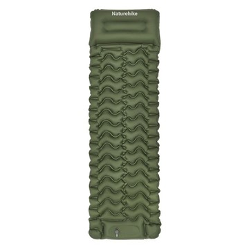 Naturehike 挪客 輕量帶枕充氣單人睡墊 FC01  軍綠色  200 x 60 x 6.5cm
