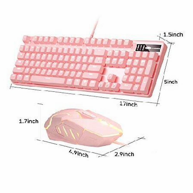 Amazon | ピンク ゲーミングキーボードとマウス 3イン1
