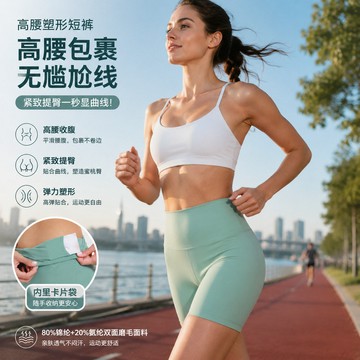 新款瑜伽短褲女裸感無尷尬線緊身運動三分褲夏季健身瑜伽服DK067