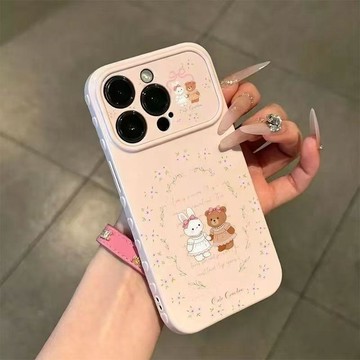 小兔小熊適用iPhone17PRO手機殼16蘋果15/14防摔13側邊愛心12軟11