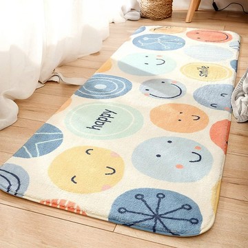 韓風插圖加厚仿羊絨地毯 北歐風簡約插圖 可水洗  160 x 60cm  笑逐顏開