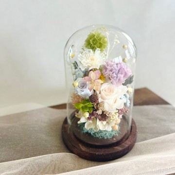 Lucent No.06 永生花玻璃罩 Green Whisper 生日 紀念 教師節