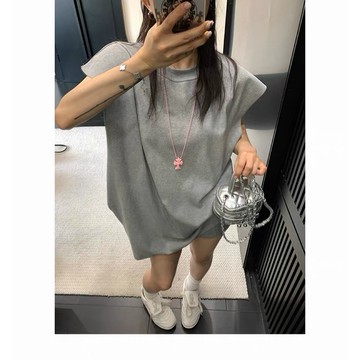 【RICECAKE & OISIS】美式極簡 廓版背心 無袖t恤 高級感 百搭 oversize 上衣 女