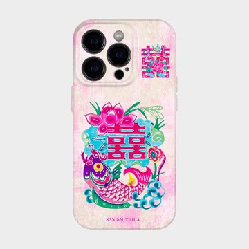 魚見喜事 適用iPhone15蘋果16promax2025新款手機殼女生14plus新娘結婚禮喜慶情侶13新中式藝術12小眾不撞款