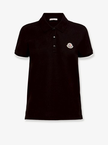 Cotton polo shirt with iconic patch - MONCLER - gender_Woman