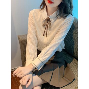 雪紡襯衫女裝春秋2025新款歐貨高端爆款上衣時髦時尚洋氣襯衣小衫