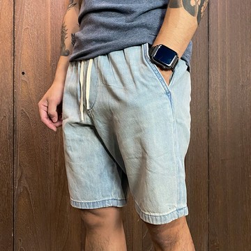 美國百分百【全新真品】Hollister Co. 牛仔短褲 HCO 褲子 工作褲 休閒褲 鬆緊短褲 淺藍/深藍 CE51