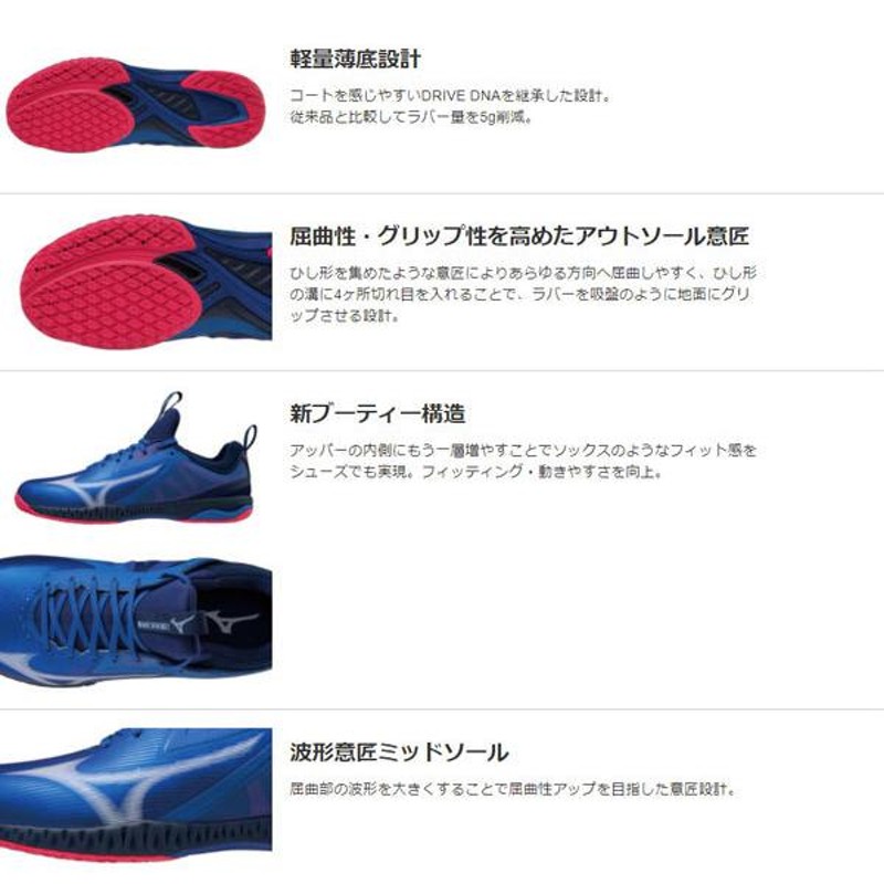 ミズノ MIZUNO 卓球シューズ ウエーブドライブ NEO 2 81GA2000 10 2021