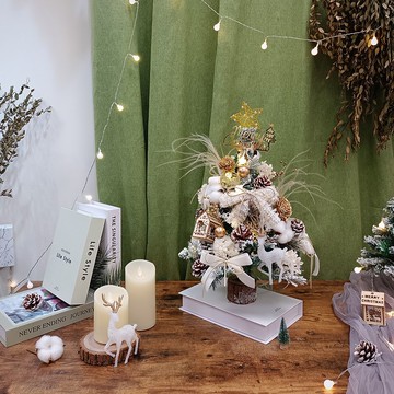 法式質感聖誕樹落雪款/ 中款 /聖誕禮物/聖誕節/永生花裝飾
