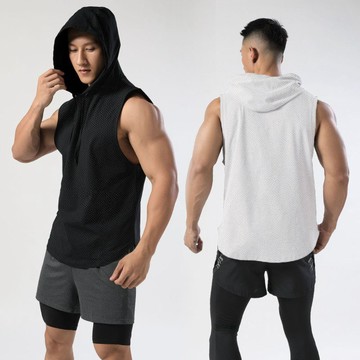 🚀台灣出貨&柔軟透氣⚡連帽背心男士運動夏季衛衣籃球衣坎肩背心薄款無袖上衣大碼打底衫