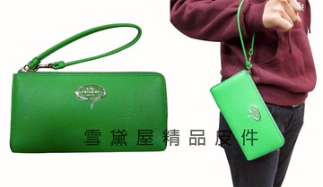 限時 滿3千賺10%點數↘ | ~雪黛屋~COACH 手拿包國際正版保證可手提手拿分類包多功能進口防水防刮皮革附品證購證原廠吊牌F534131