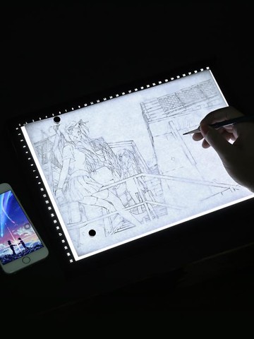 繪畫板 A4A3A2A1A0拷貝臺LED臨摹臺透光畫板動漫拷貝板學生用發光透寫臺水彩國畫工筆 開發票