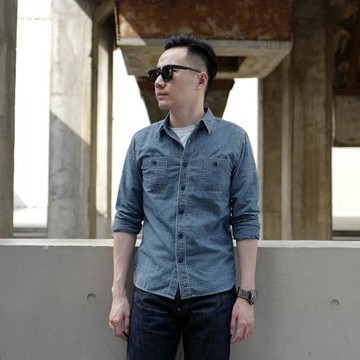 格子襯衫男長袖2025新款純棉美式復古休閑寬松牛仔工裝襯衣外套潮