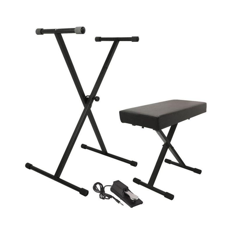 On-Stage KPK6550 Keyboard Stand Bench Pack with KSP100 Sustain Pedal