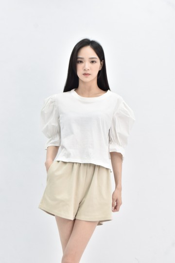 (S) 【catherine私服】公主袖白色短袖上衣