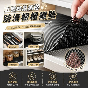 【預購】防滑墊 止滑墊 立體蜂巢網格防滑櫥櫃襯墊 30x100cm 止滑片 自由剪裁 萬用墊 止滑墊片 廚房 興雲網購
