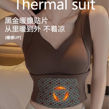 保暖背心女生 帶胸墊 秋冬內搭 固定杯 打底衫 保暖内衣 大尺碼 性感V領 抗菌 刷毛加厚 舒適加寬肩帶