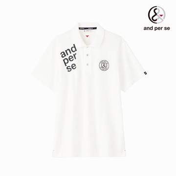 【and per se】男款白色吸濕速乾UV防護運動時尚POLO衫 DGT207V1
