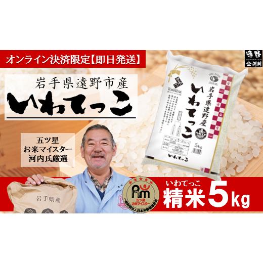 ふるさと納税 岩手県 遠野市 令和5年 新米　五つ星 お米マイスタ ー厳選 遠野産 「 いわてっこ 」  5kg 精米 