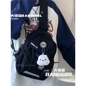 日系ins潮牌復古胸包男士小背包 男女騎行旅游運動工裝單肩斜挎包