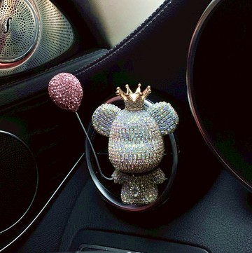 預購【Car7 柒車市集】小熊告白氣球柒車車用香薰 汽車香氛 - 白色水鑽小熊  (香味隨機)