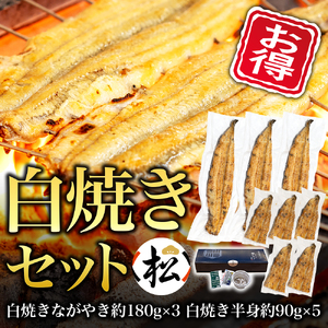 白焼きセット（ながやき3・半身5）