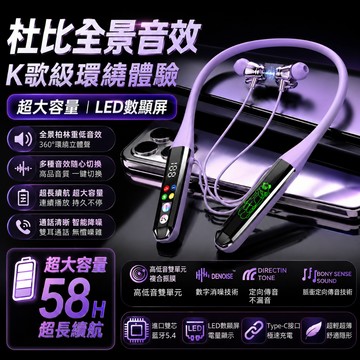 【現貨隔日達】挂脖式無線K歌藍牙耳機 0感佩戴 HiFi高音質 直播監聽 超長續航 低延遲唱歌專用挂頸式耳機 運動 抗汗