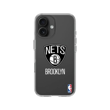 iPhone 16 Clear Case（相機按鈕） 透明 - NBA - Logo-布魯克林籃網 Brooklyn Nets - Light
