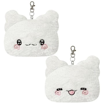 小禮堂 Sanrio 三麗鷗 花丸 螢光絨毛造型易拉扣票卡套 (大臉款)