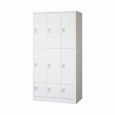 ロッカー 靴入れ付オフィスロッカー 2段3人用ロッカー シリンダー錠 アルプススチール 日本製 JL33 法人個人事業者様向け商品