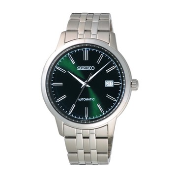 SEIKO 經典紳士時尚機械腕錶-銀X綠-SRPH89K1-41mm