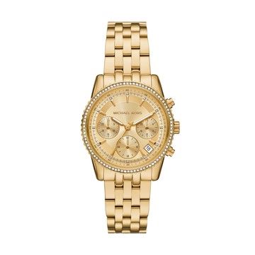 Michael Kors RITZ系列簡約時尚金色三眼女錶 手錶(MK7530) 附提袋