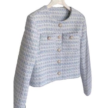 小香風編織外套女春秋季2025新款氣質寬松珍珠扣開衫時尚短款上衣